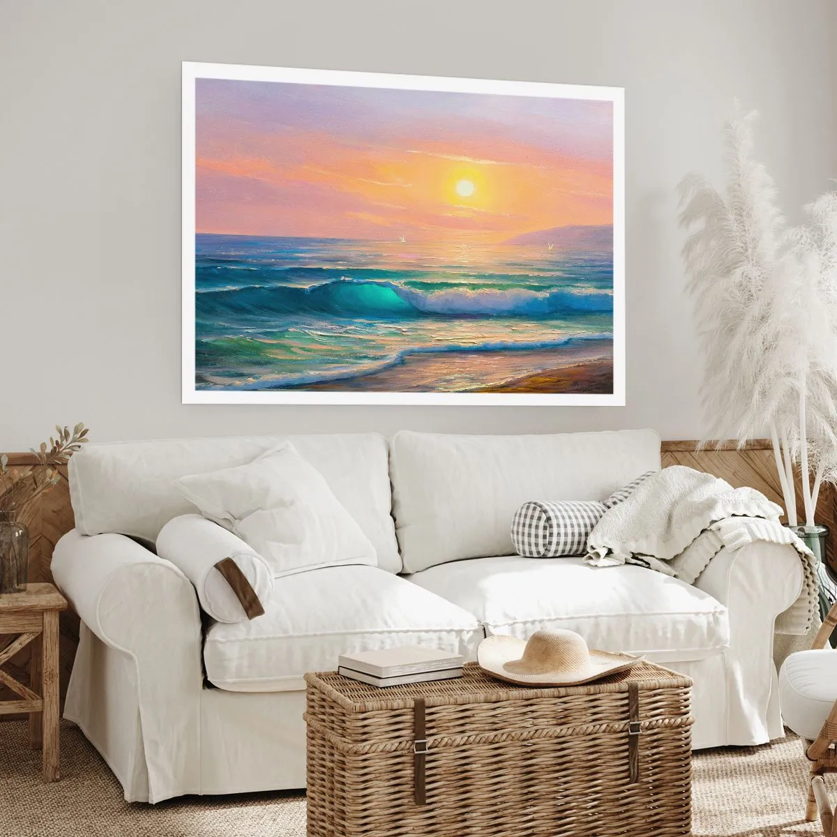 Poster - Turquoise Song of the Waves - 91x61 cm