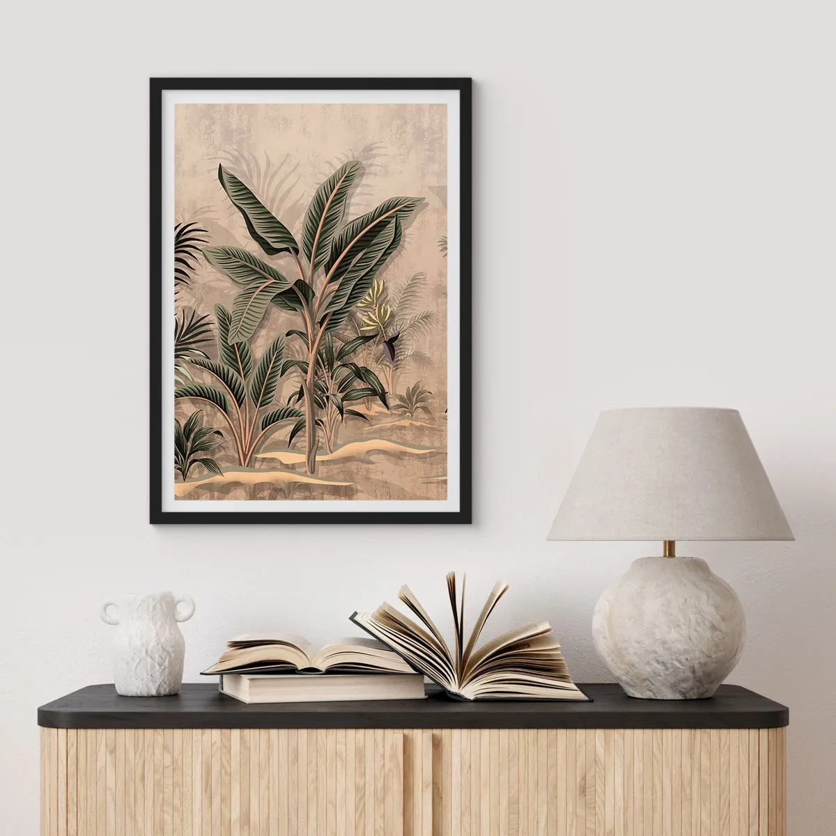 Poster in black frame - Engraving in Colonial Style - 61x91 cm