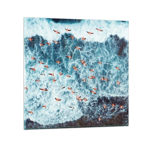 Glass picture - Seaside Parade - 40x40 cm
