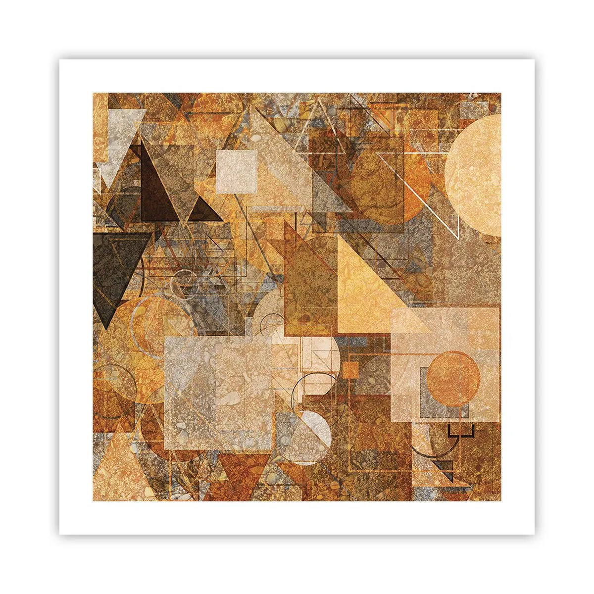 Poster - Cubist Study in Brown - 50x50 cm