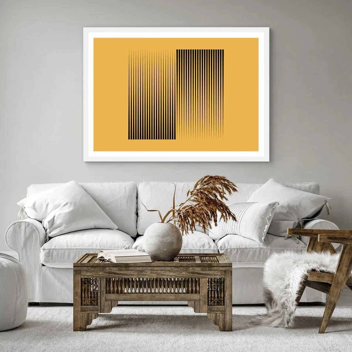 Poster in white frmae - Square Opposites - 50x40 cm