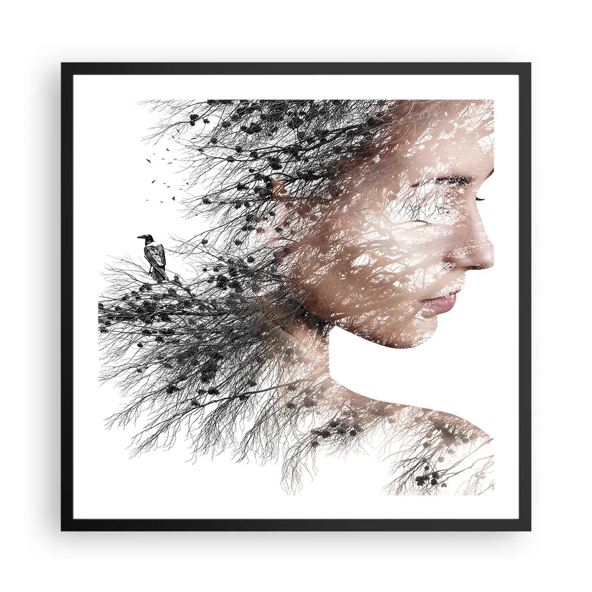 Poster in black frame - Spirit of a Forest - 60x60 cm