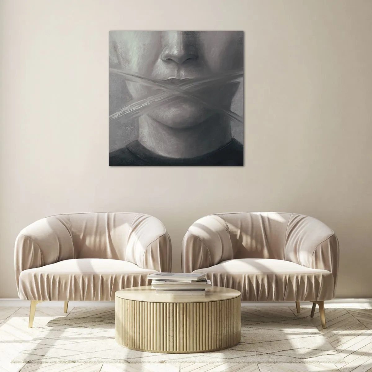 Glass picture - Not a Word - 50x50 cm