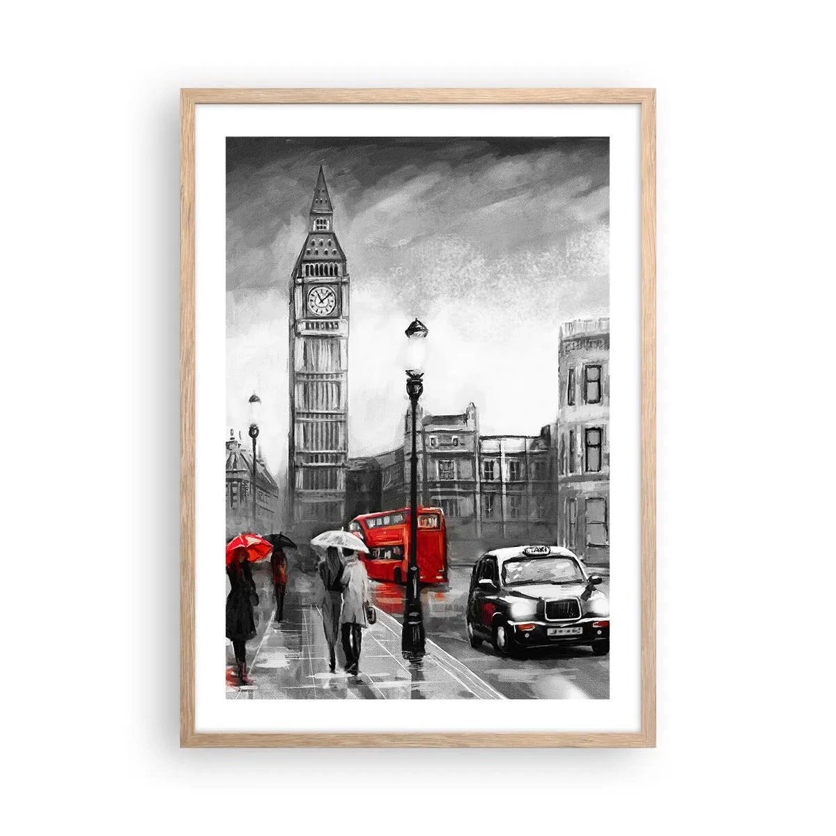 Poster in light oak frame - Not Such a Grey City - 50x70 cm