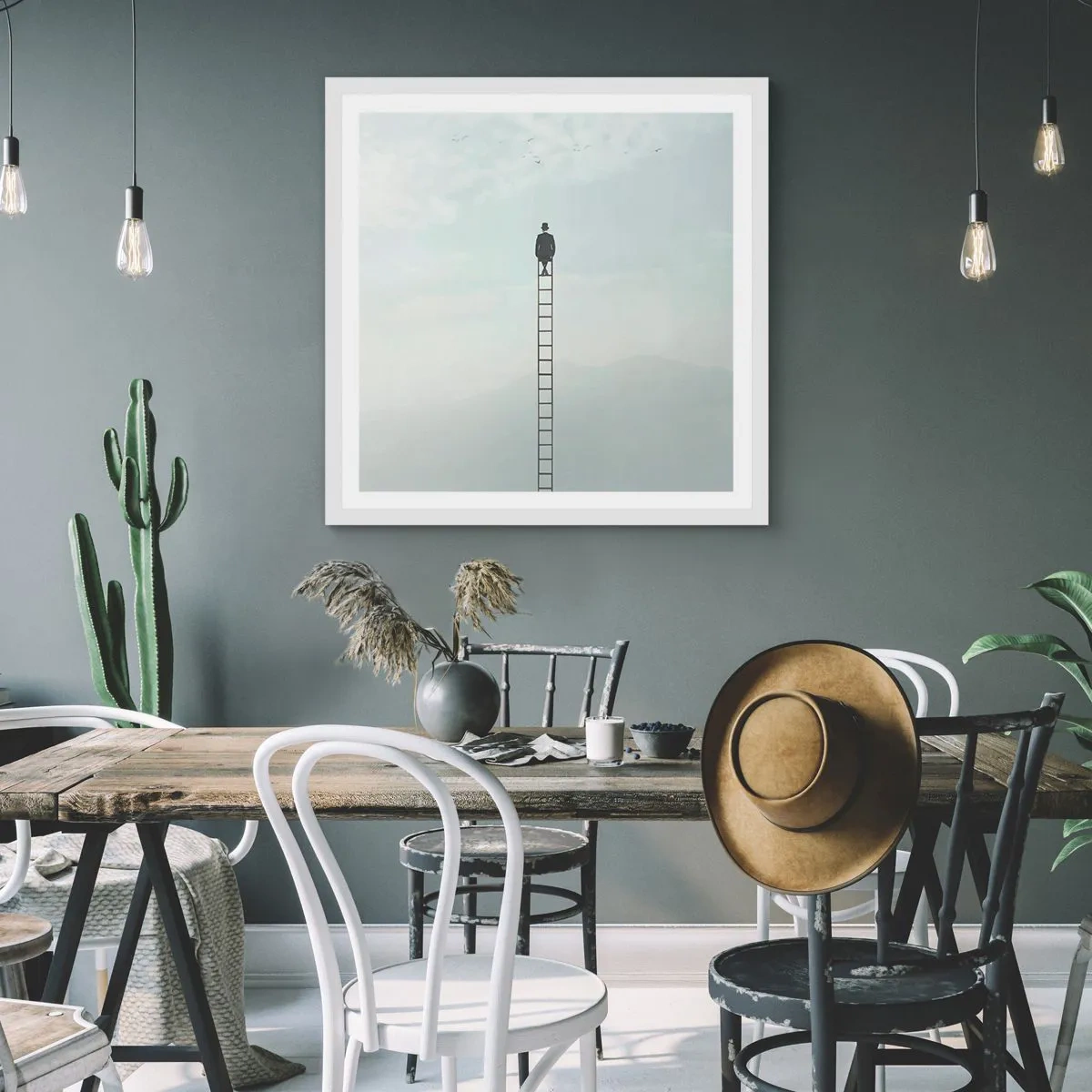 Poster in white frmae - Rise above It - 30x30 cm