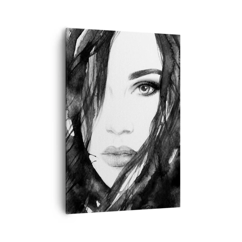 Canvas picture - Portriat of a Lady in  Black and White - 70x100 cm