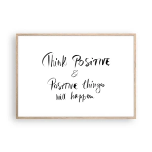 Poster in light oak frame - How to Live? - 100x70 cm