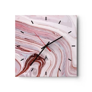 Wall clock - Clock on glass - Straight then to the Bottom Right - 30x30 cm