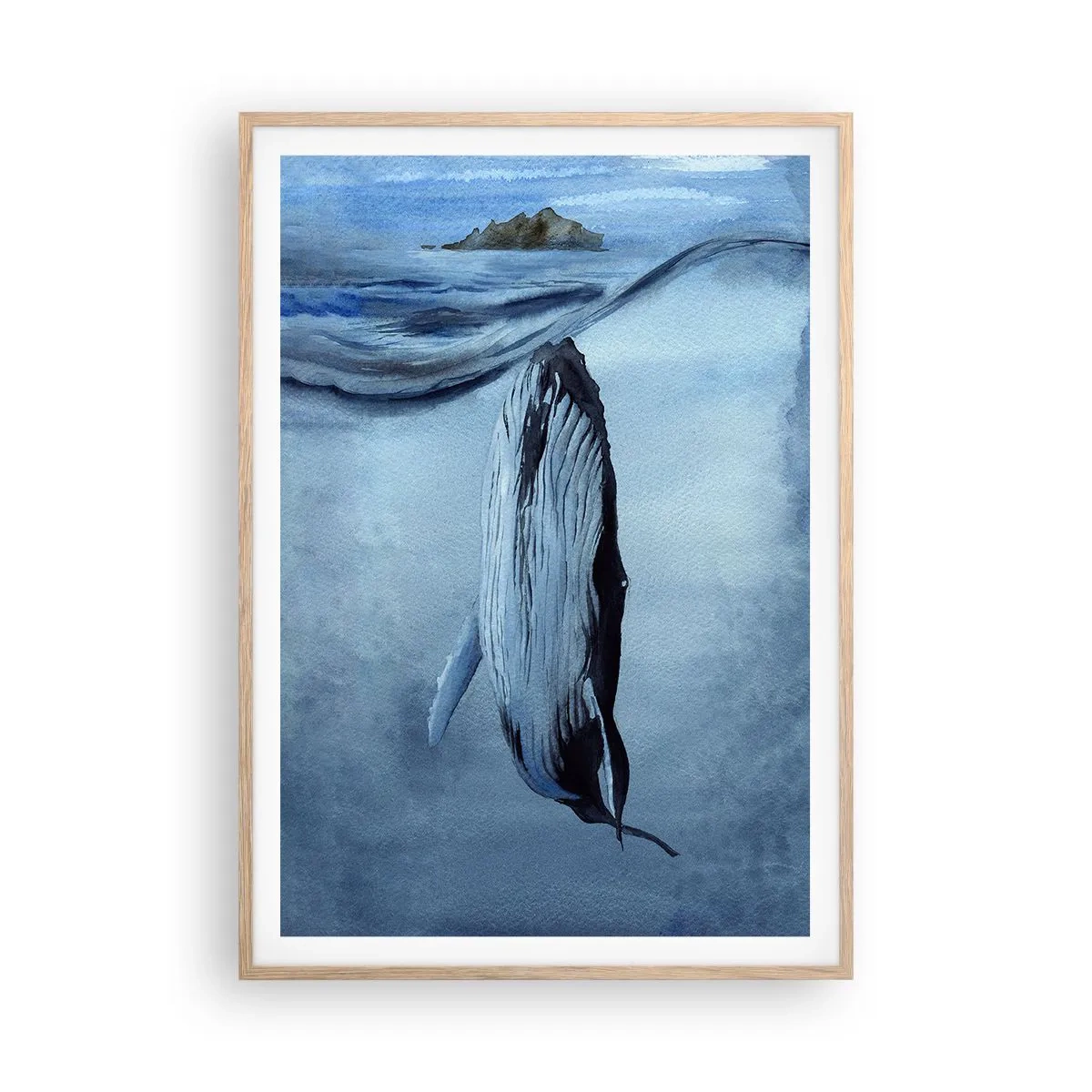 Poster in light oak frame - Two Worlds of the North - 70x100 cm