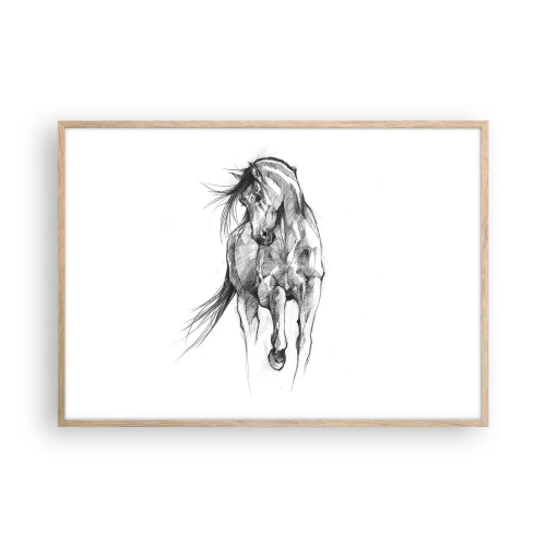 Poster in light oak frame - In a Graceful Trot - 100x70 cm