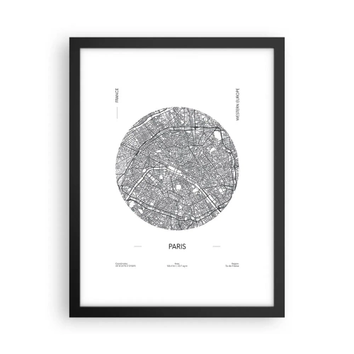 Poster in black frame - Anatomy of Paris - 30x40 cm