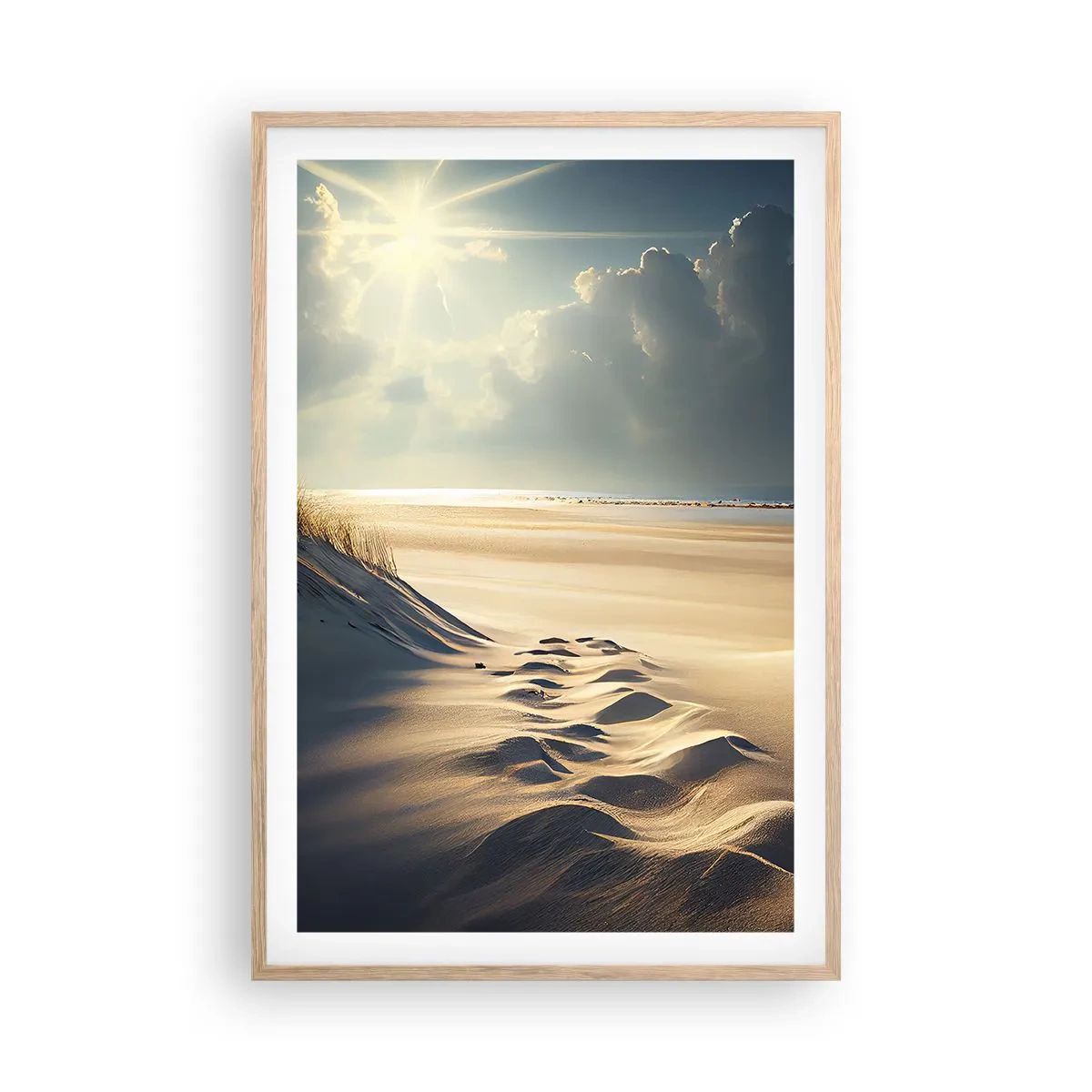 Poster in light oak frame - Calming Landscape - 61x91 cm