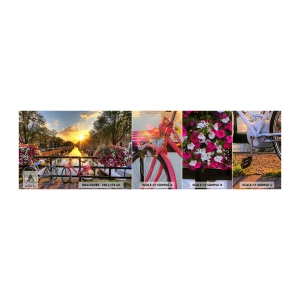 Photo Wallpaper Sample Self-Adhesive Deluxe Sticker - Spring Morning in Amsterdam - City, Amsterdam, Architecture - 100x30 cm