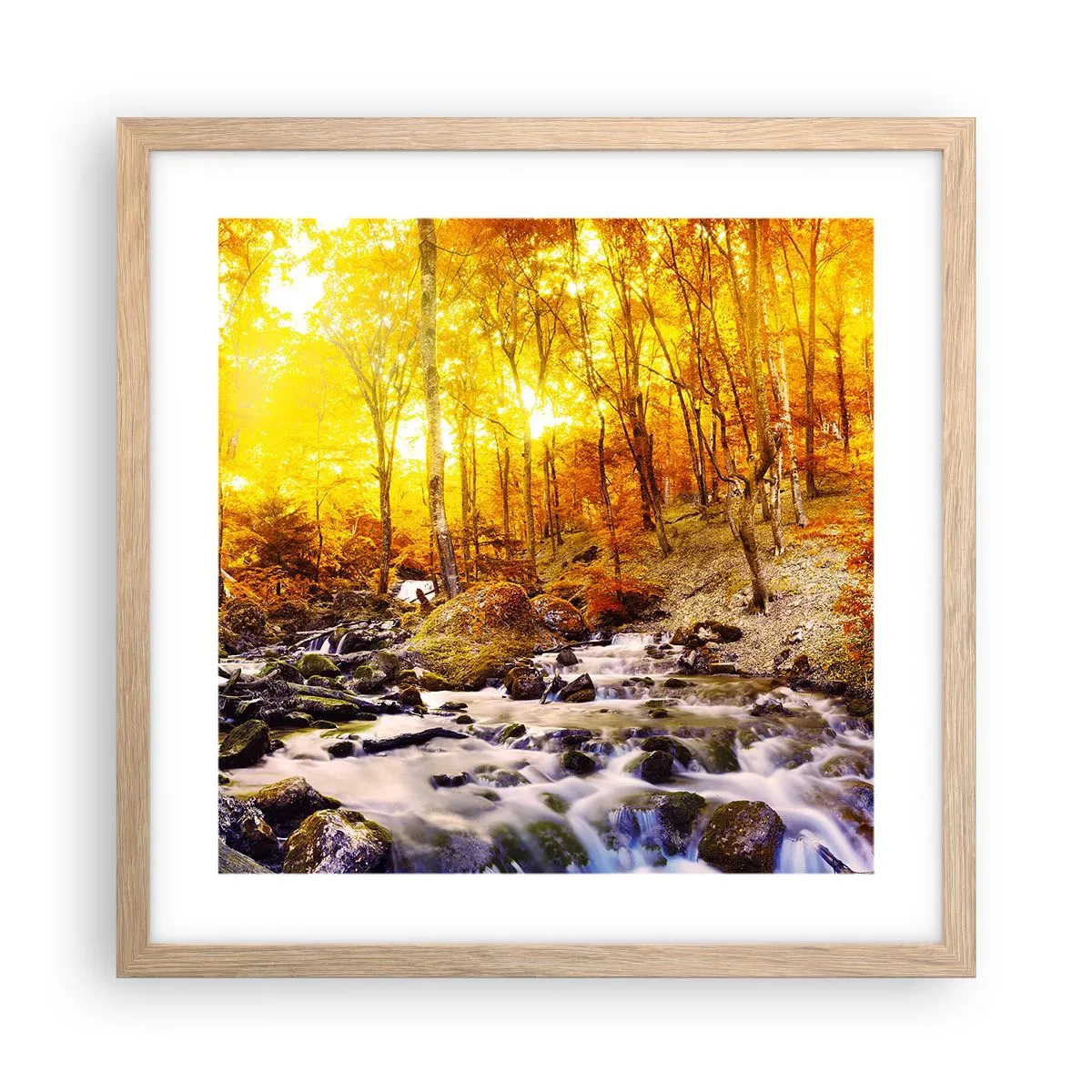 Poster in light oak frame - Stones Set in Gold and Platinum - 40x40 cm