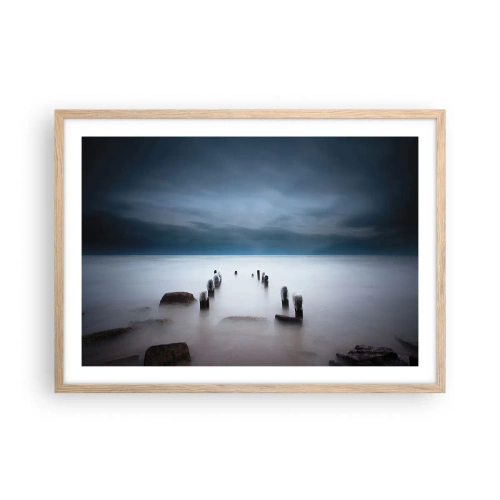Poster in light oak frame - Pensive Lake - 70x50 cm