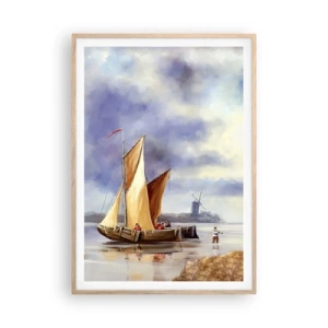 Poster in light oak frame - Return of Sailors - 70x100 cm
