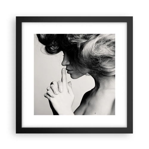 Poster in black frame - Listening to Herself - 30x30 cm
