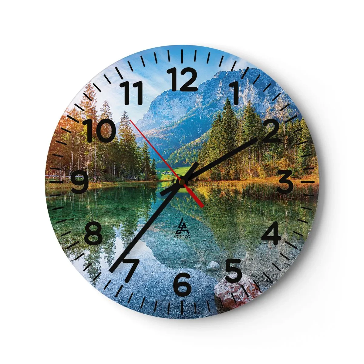 Wall clock - Clock on glass - Mellow Autumn - 30x30 cm