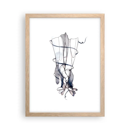 Poster in light oak frame - Study of Touch - 30x40 cm