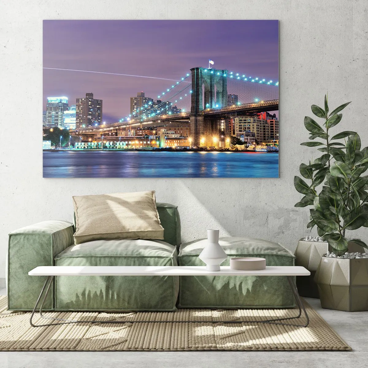 Glass picture - Brooklyn Bridge for Many Years Now - 100x70 cm
