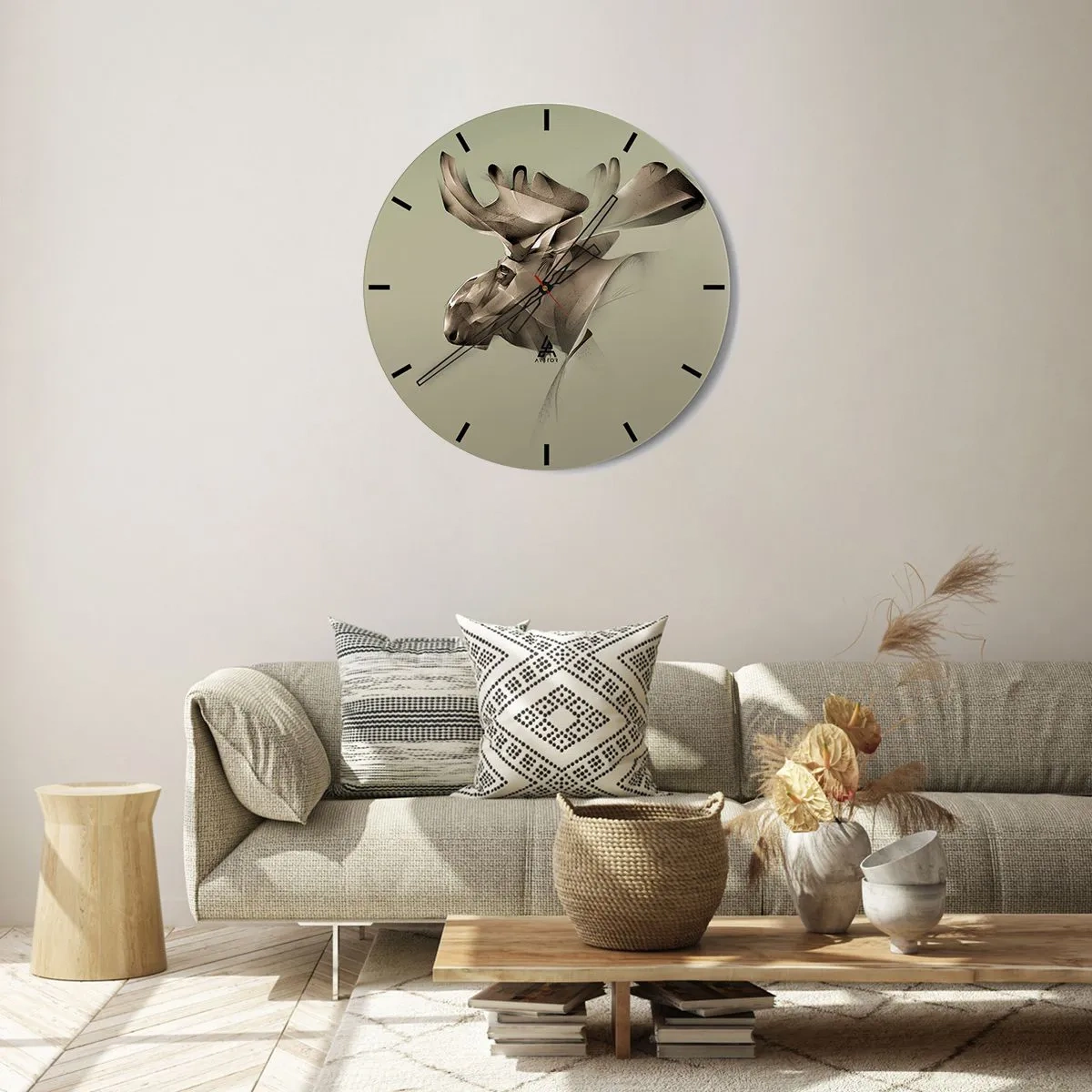 Wall clock - Clock on glass - Gentle Power of Quietness - 40x40 cm