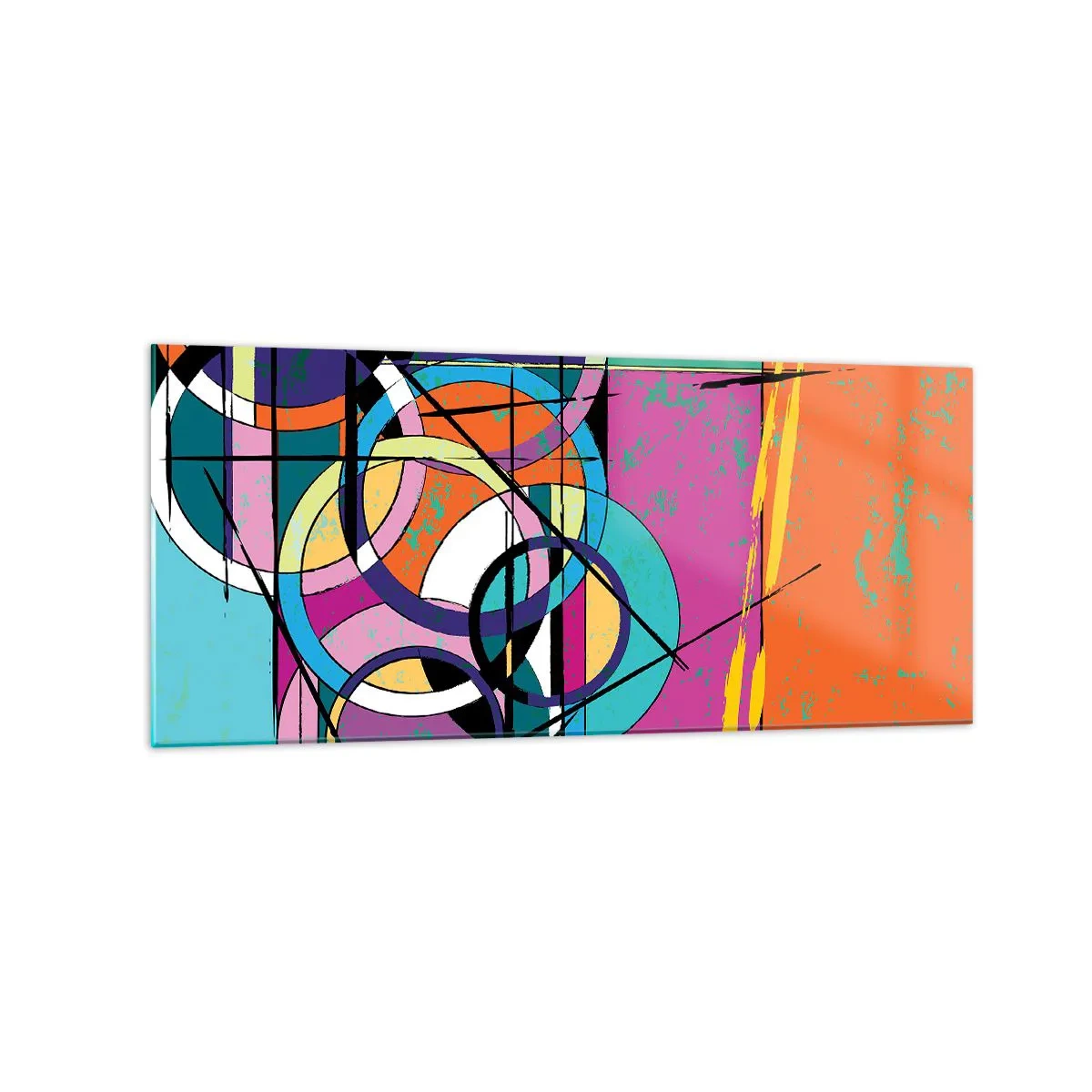 Glass picture - Wheels Go Round and Round - 120x50 cm