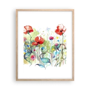 Poster in light oak frame - Meadow in May - 40x50 cm