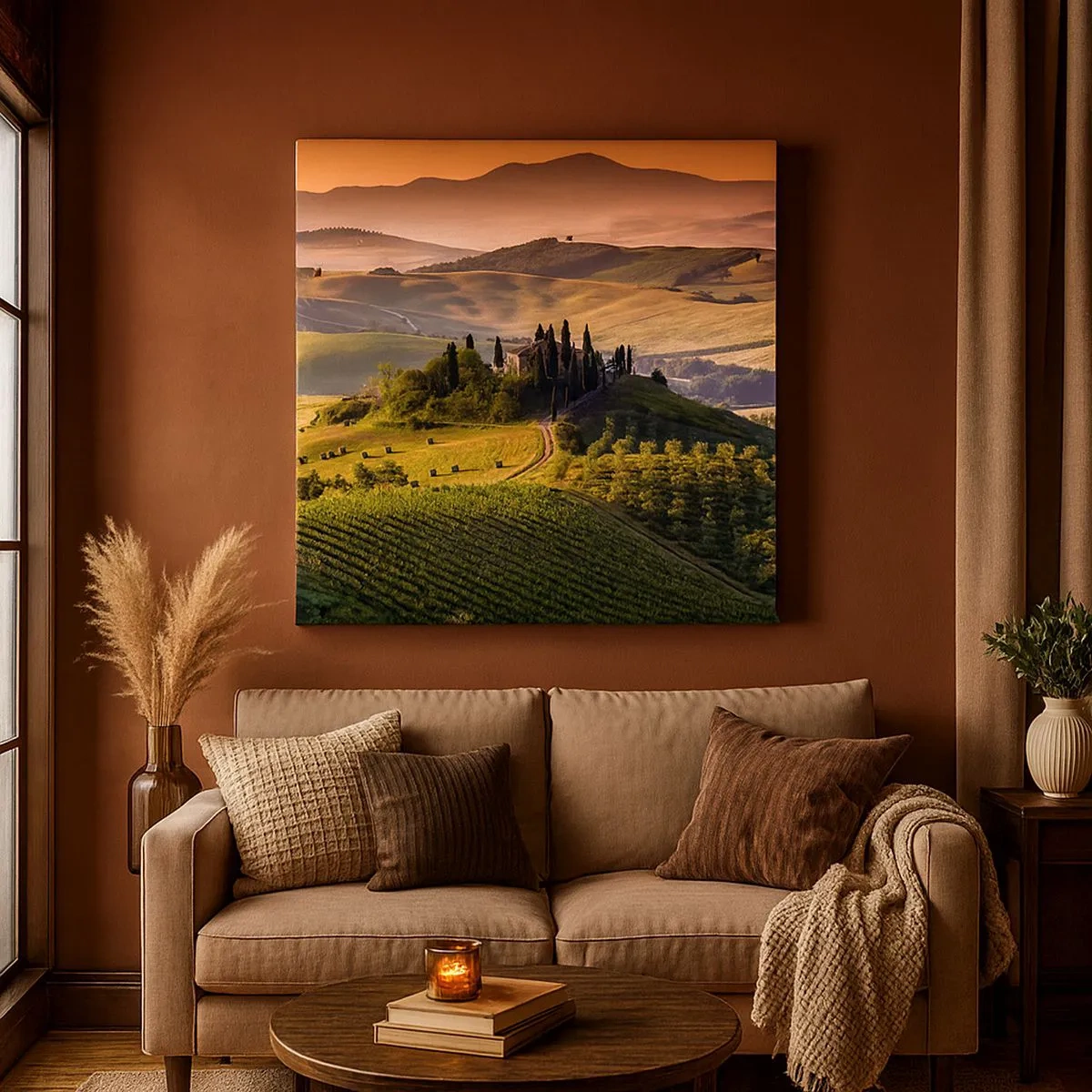 Canvas picture - Arcadia - Tuscan Landscape - 30x30 cm