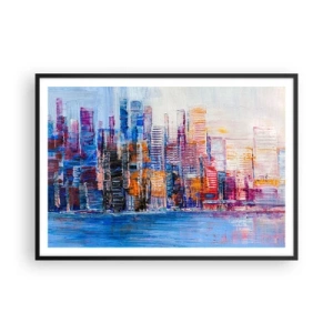 Poster in black frame - Joyful Metropolis - 100x70 cm