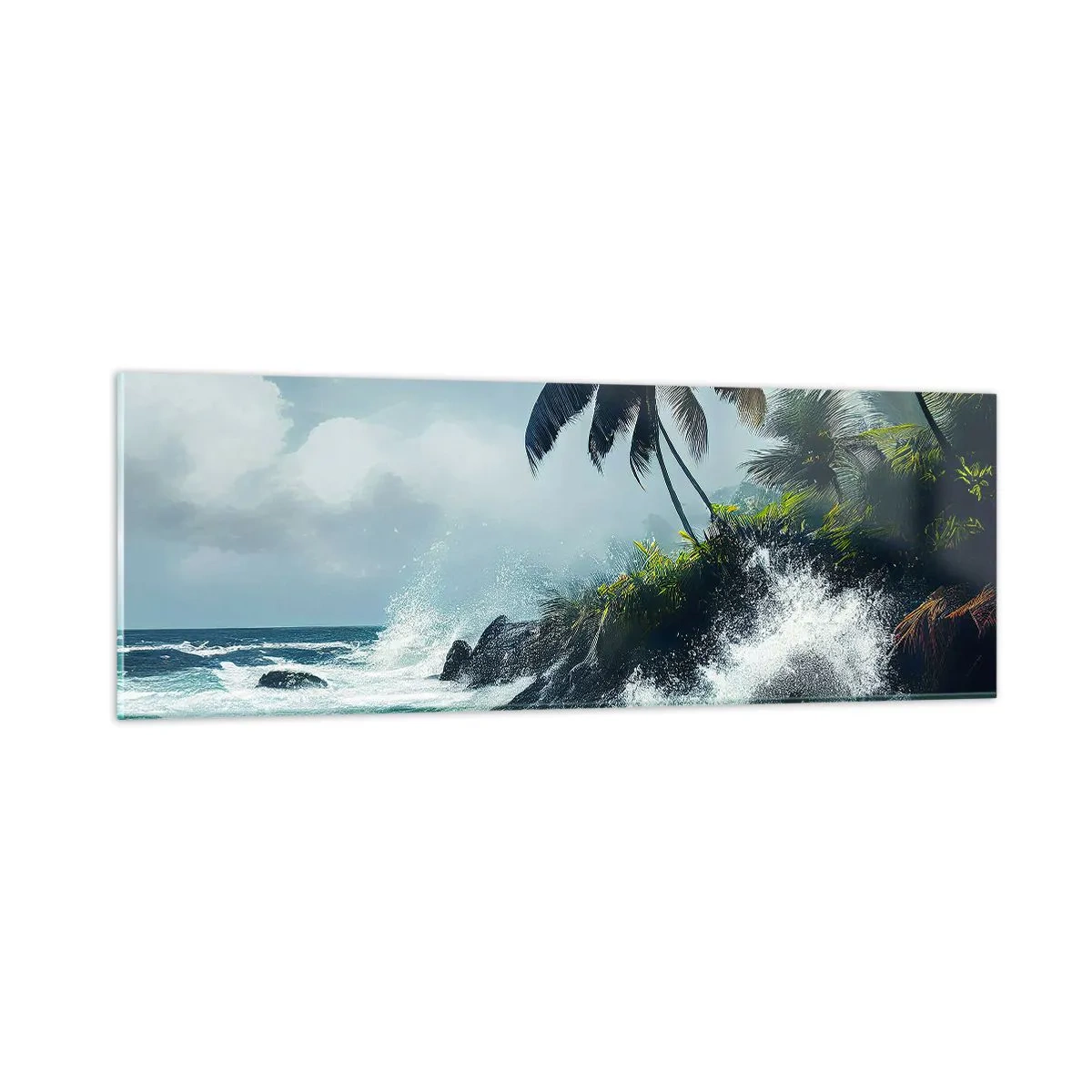 Glass picture - On a Tropical Shore - 90x30 cm