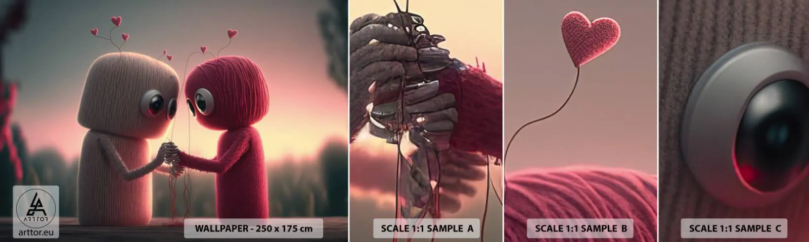 Photo Wallpaper Sample Self-Adhesive Deluxe Sticker - Everyone Is Allowed to Love - Wool, Children's, Love - 100x30 cm