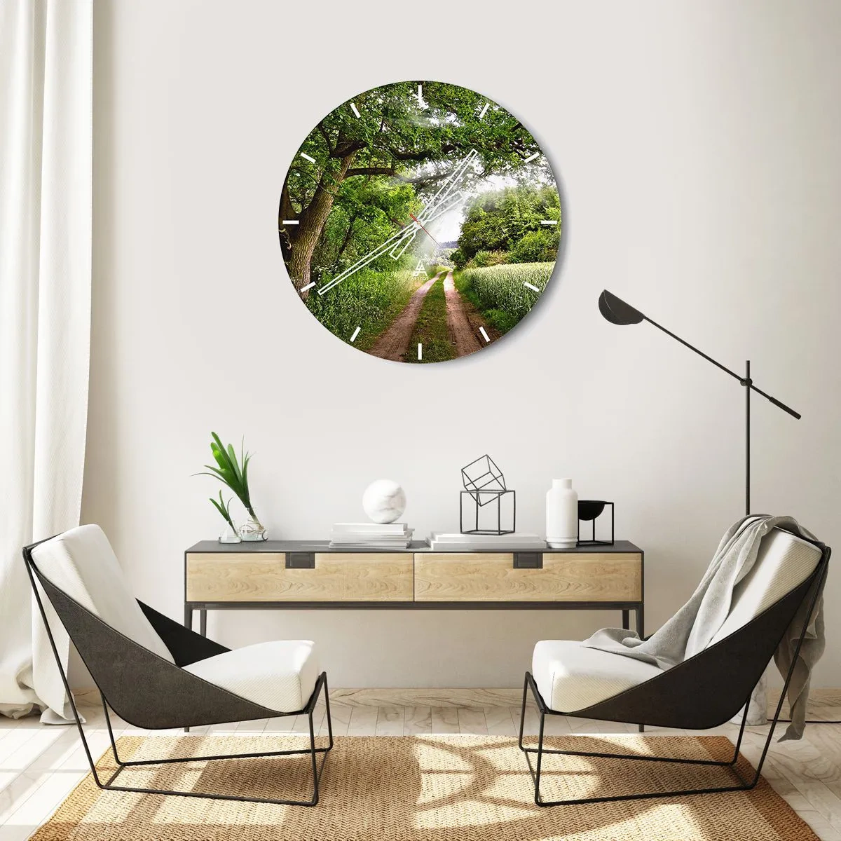 Wall clock - Clock on glass - Et in Arcadia Ego - 30x30 cm