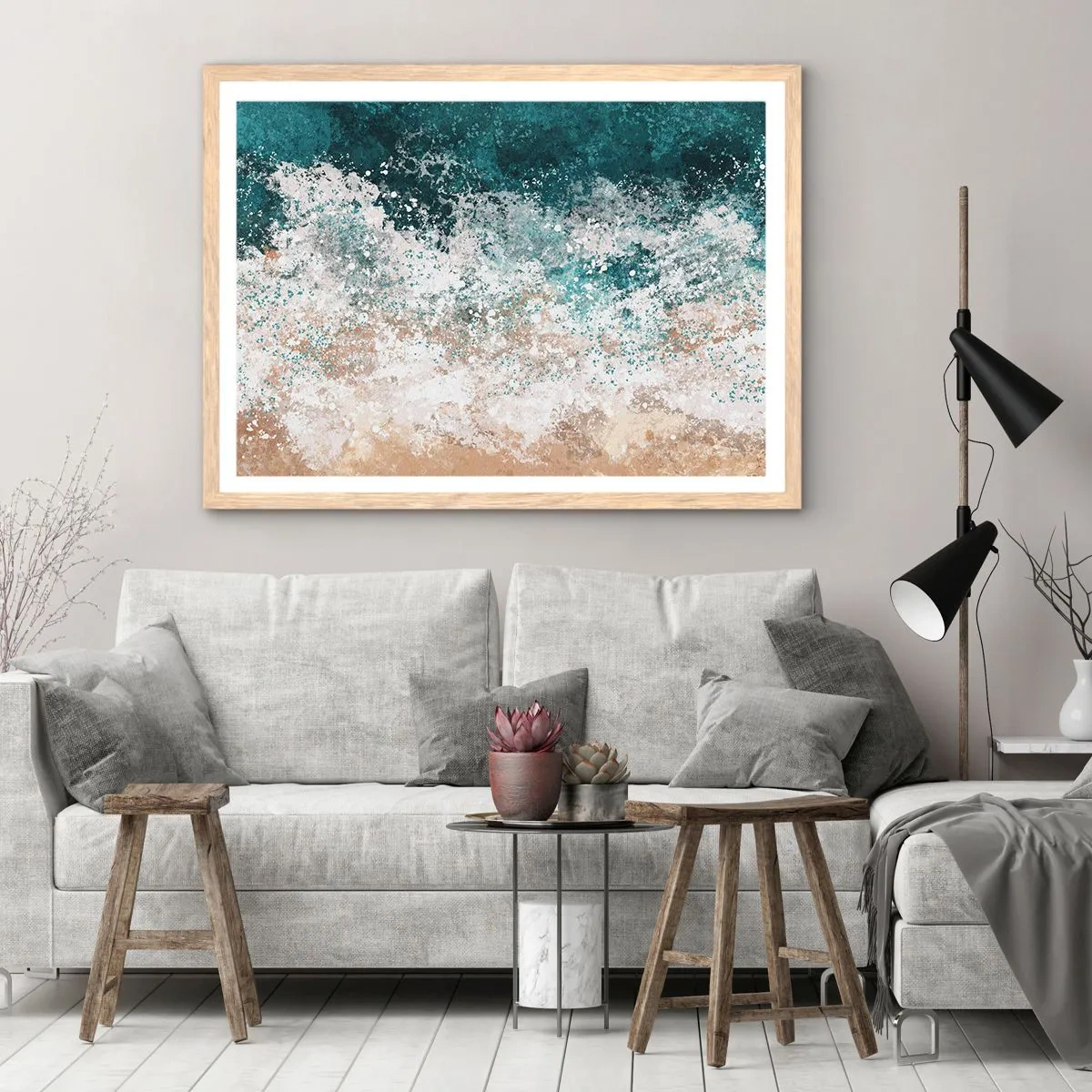 Poster in light oak frame - Sea Tales - 40x30 cm