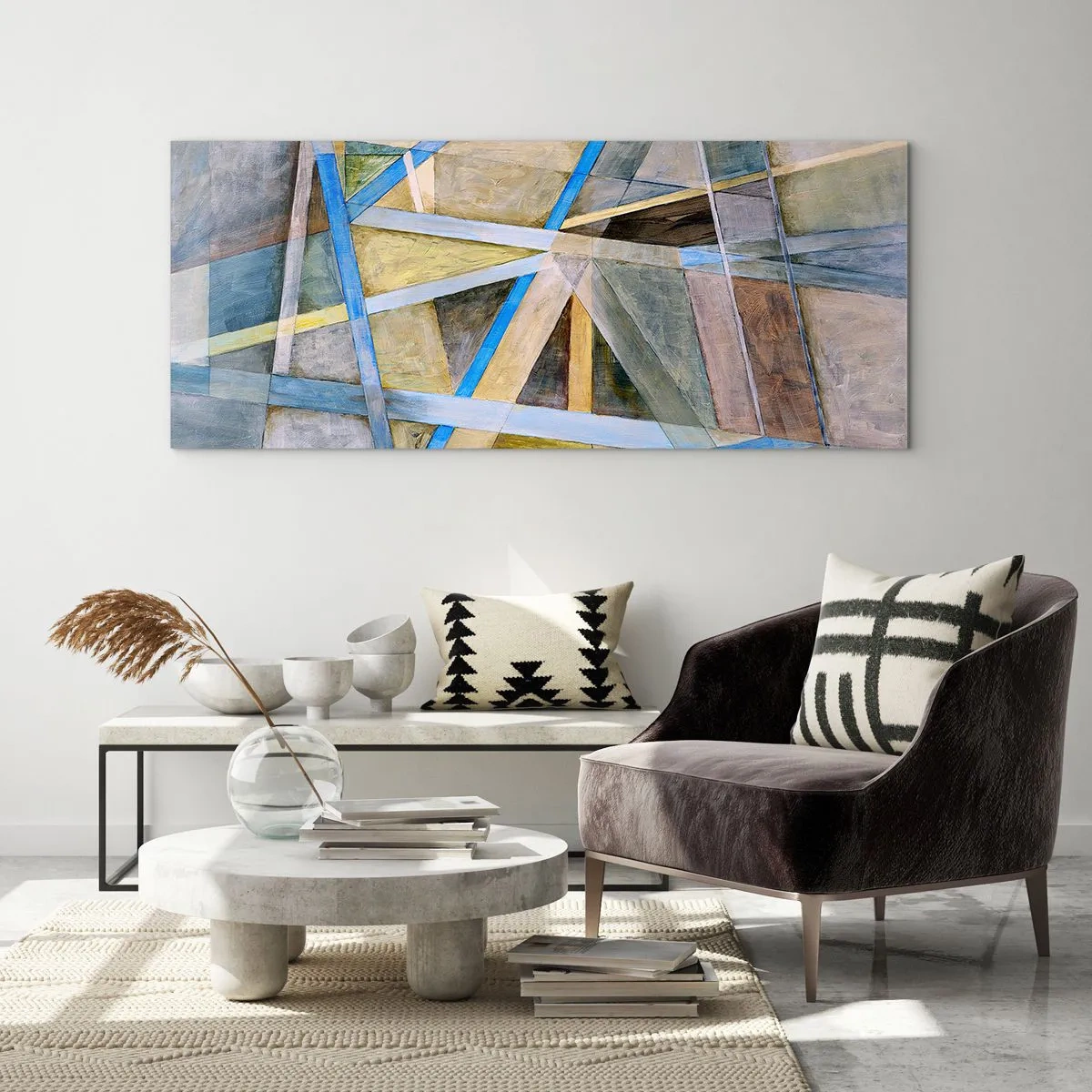 Glass picture - Straight Or Slanted? - 100x40 cm