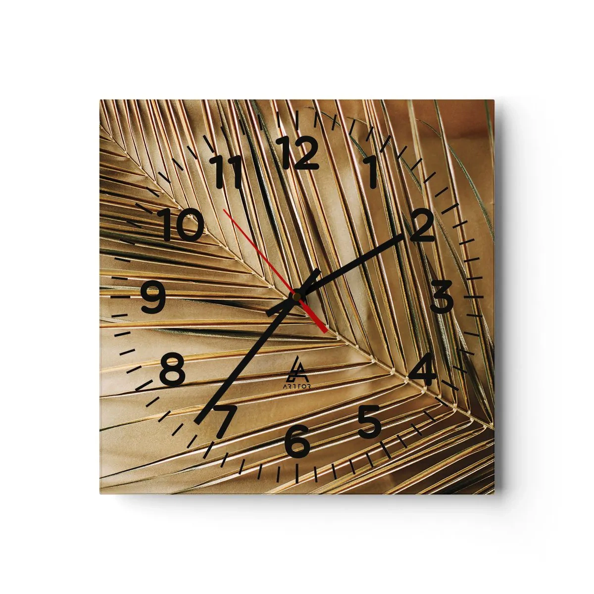 Wall clock - Clock on glass - Natural Colonnade - 40x40 cm