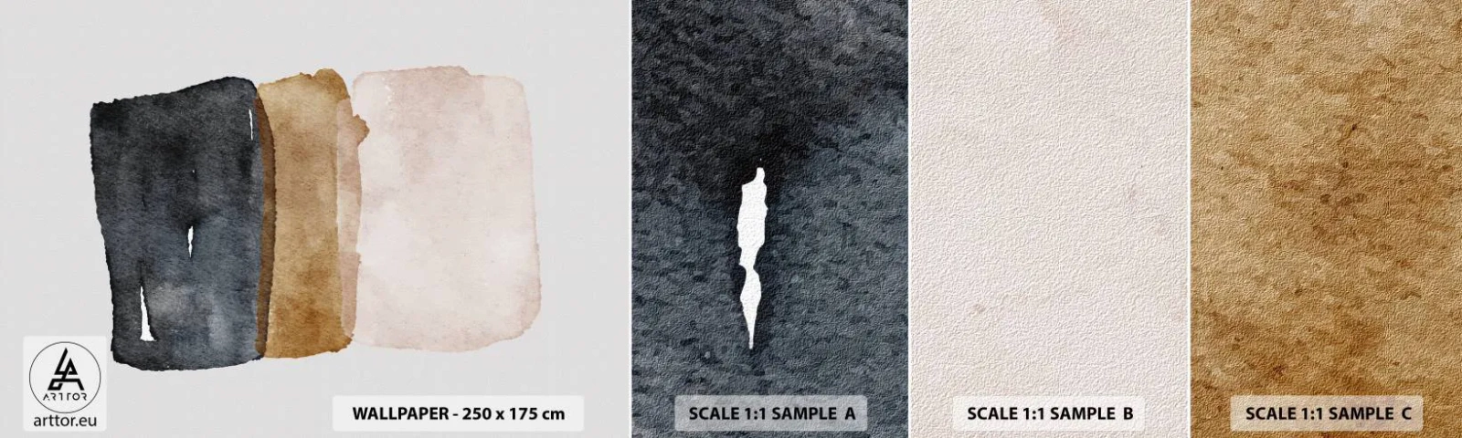 Photo Wallpaper Sample Standard Eco - Composition of the Colours of the Soil - Abstraction, Piece, Minimalism - 100x30 cm