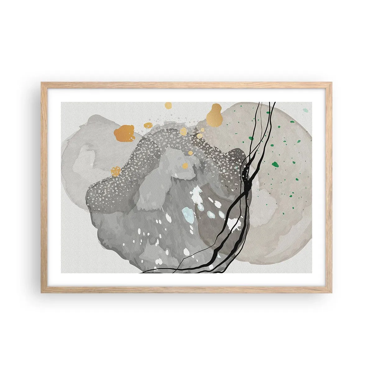 Poster in light oak frame - Organic Composition - 70x50 cm