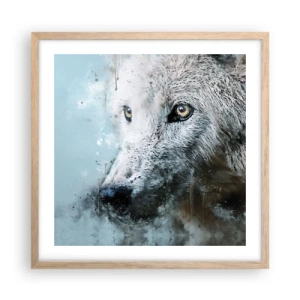 Poster in light oak frame - Meet Wolf Soul - 50x50 cm