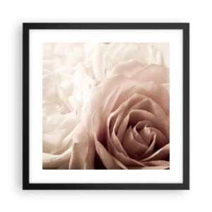 Poster in black frame - In the Heart of a Rose - 40x40 cm