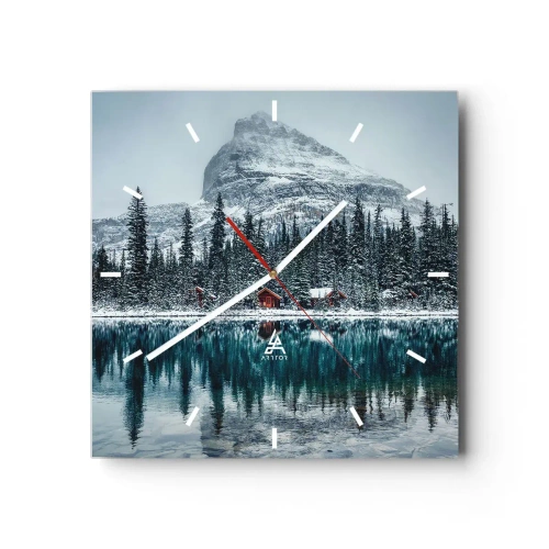 Wall clock - Clock on glass - Canadian Retreat - 30x30 cm