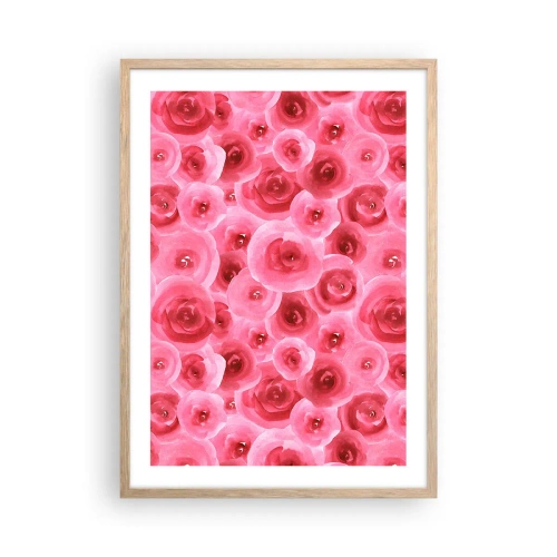 Poster in light oak frame - Roses at the Bottom and at the Top - 50x70 cm