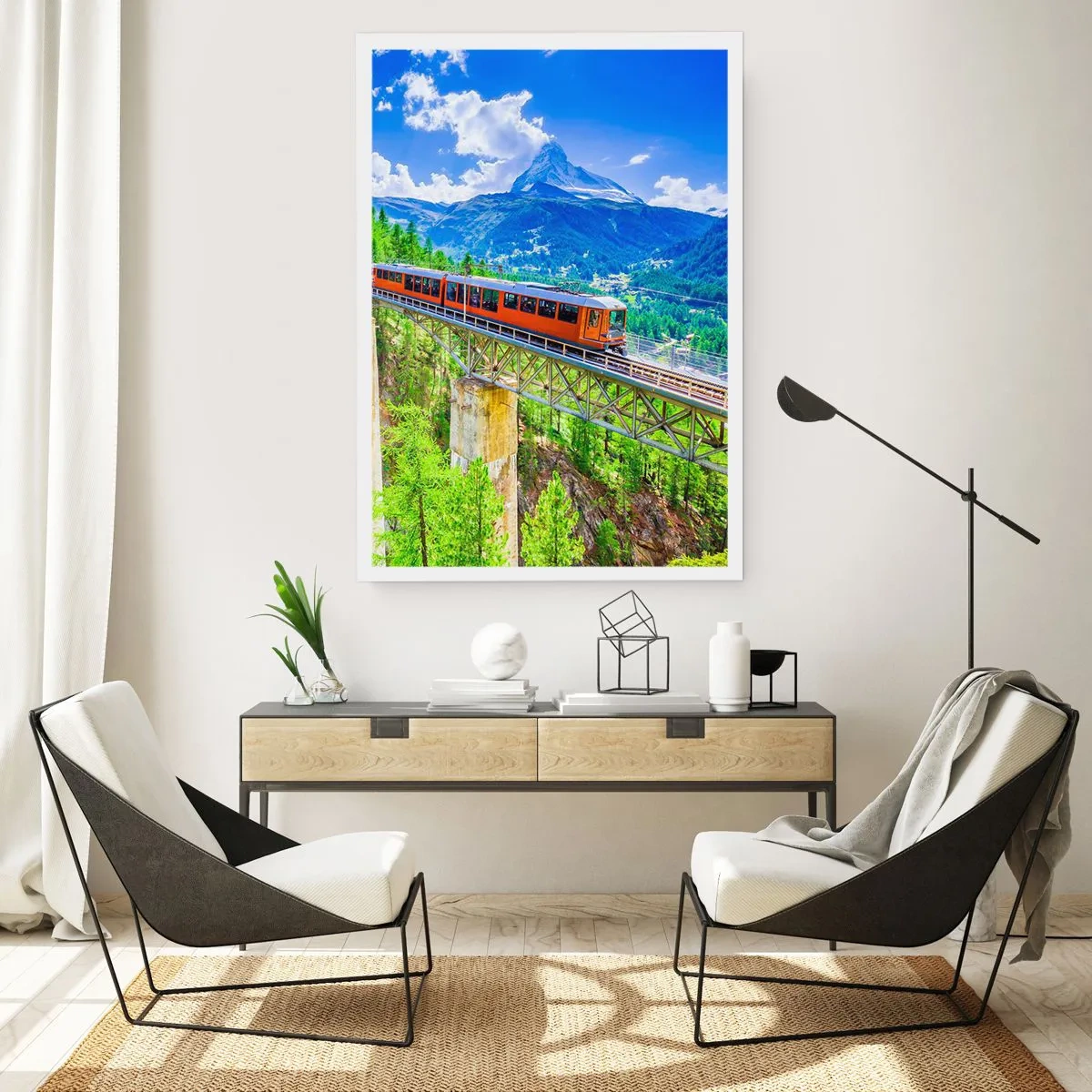 Poster - Train Through the Alps - 70x100 cm