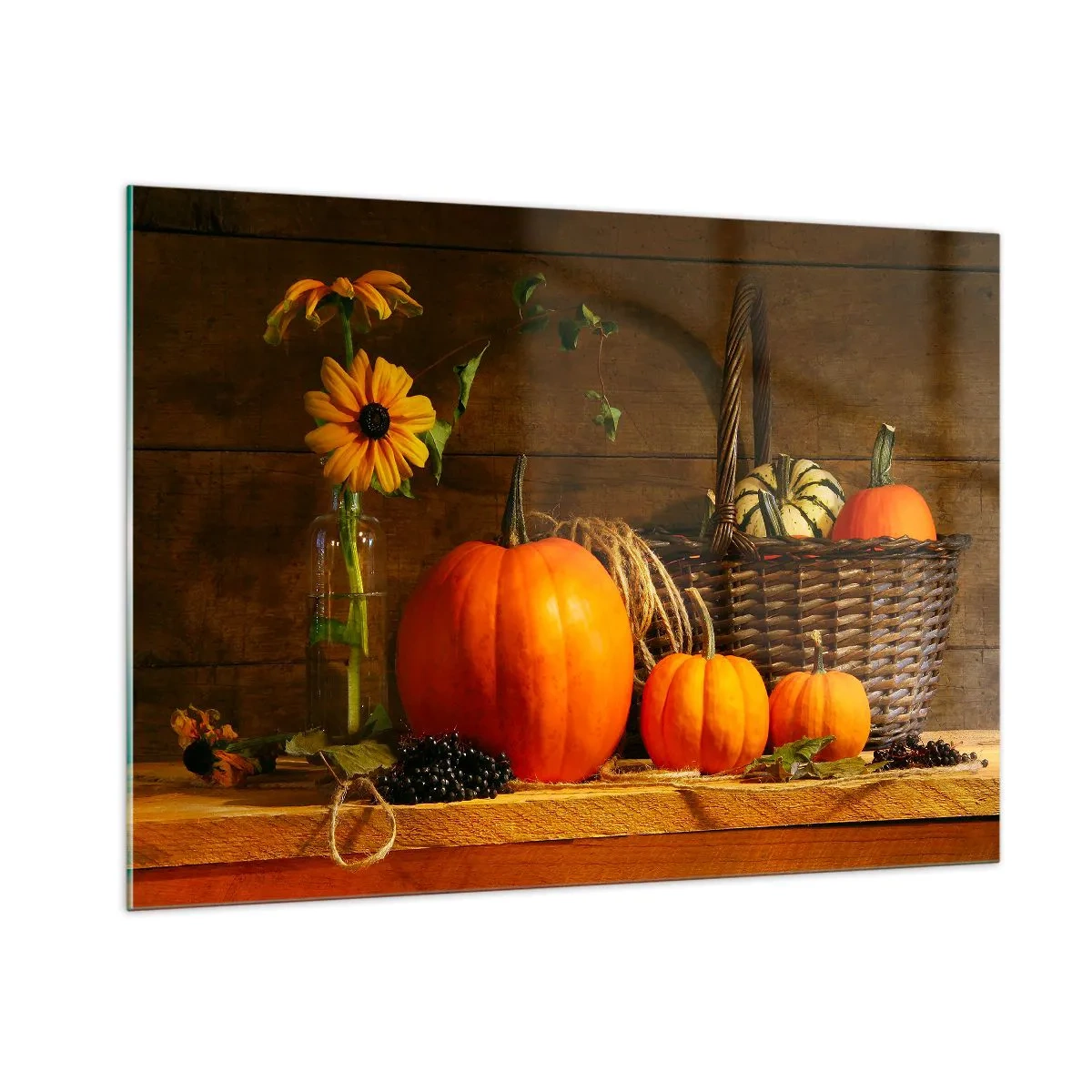 Glass picture - Rustic Composition - Fruit of Autumn - 100x70 cm