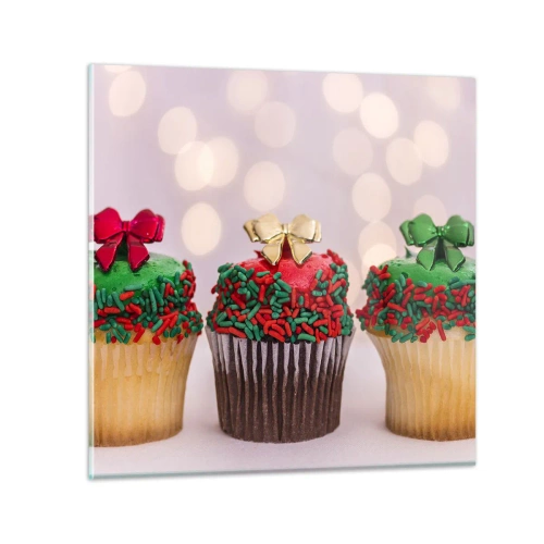 Glass picture - Cakes with a Bow - 60x60 cm