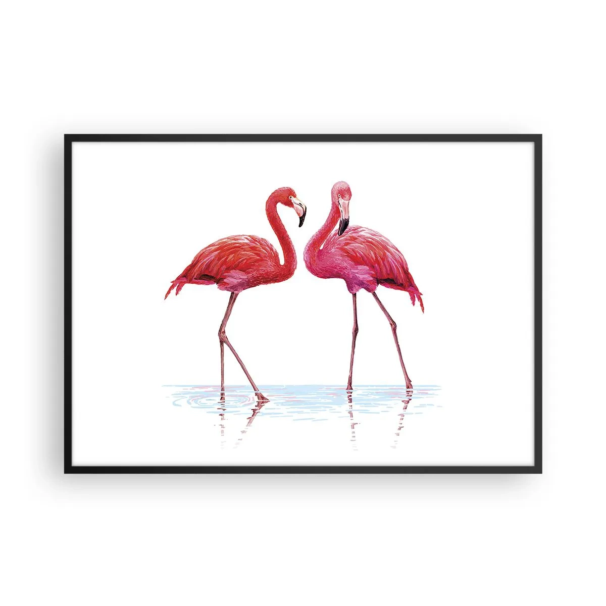Poster in black frame - Pink Rendezvous - 100x70 cm
