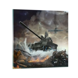 Glass picture - Battle Is Scary and Beautiful - 60x60 cm