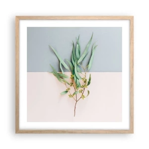 Poster in light oak frame - Pastel Subtlety - 50x50 cm