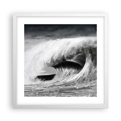 Poster in white frmae - Wrath of the Ocean - 40x40 cm