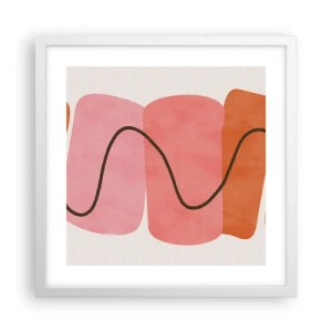 Poster in white frmae - Gentle Movement of forms - 40x40 cm