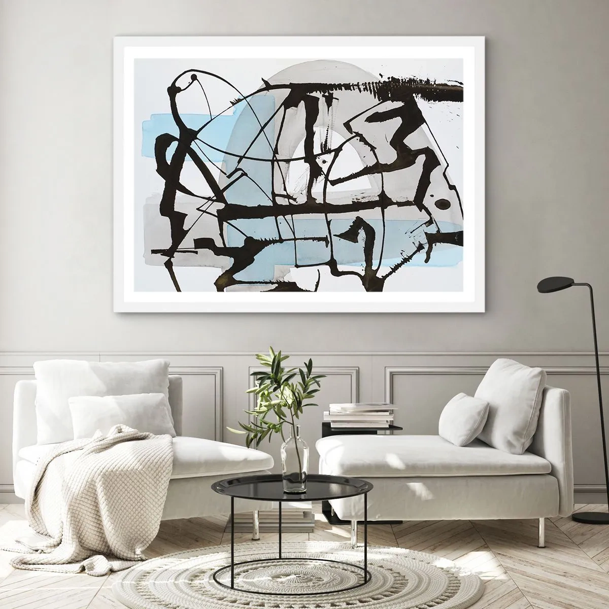 Poster in white frmae - After All Blue - 50x40 cm